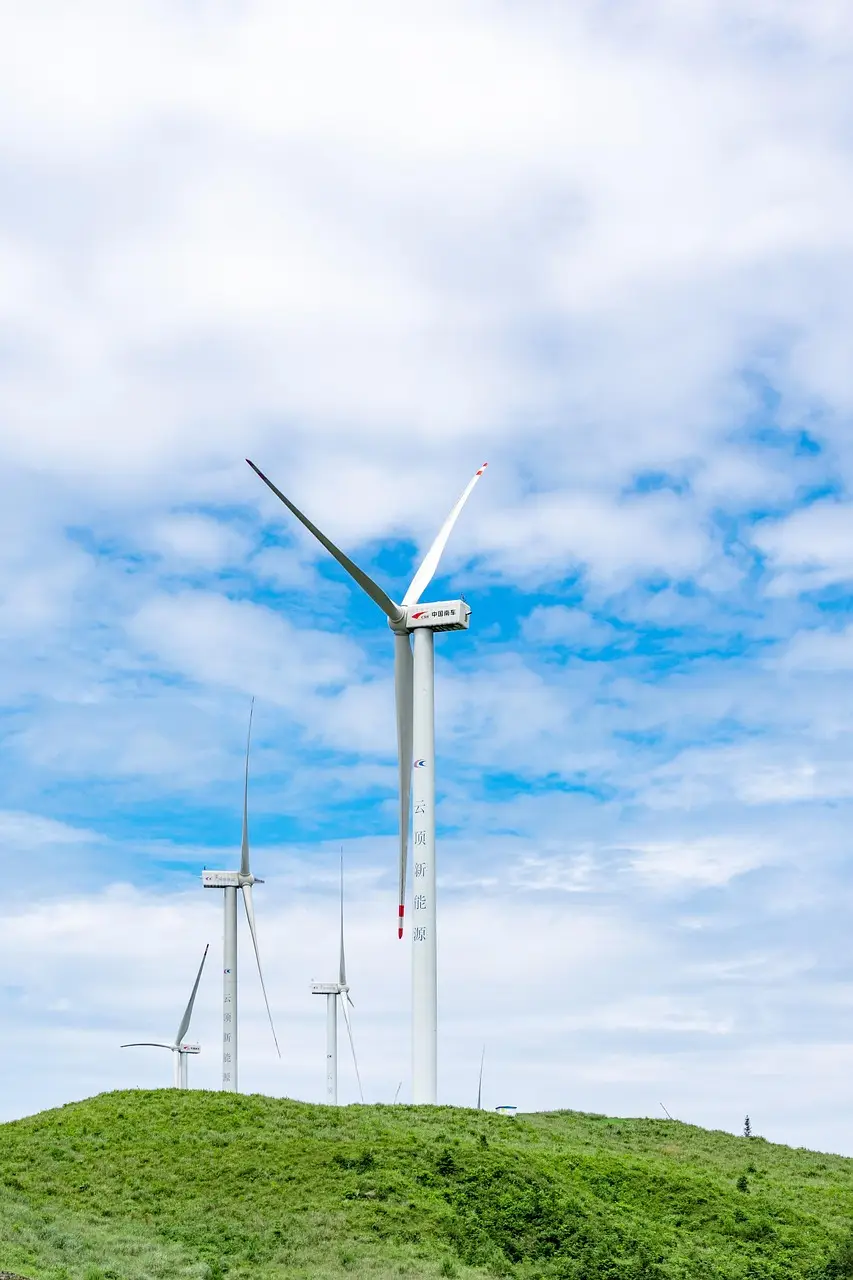 wind turbines, wind farm, wind energy, windmill, renewable energy, sustainable energy, sky, cloud, guizhou, guiyang, huaxi, huaxi district, gaopo township, nature, electricity, power generation, environmental friendly, sustainable development, new energy